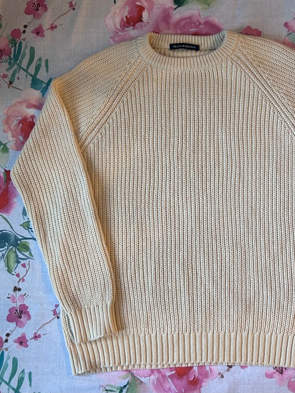 Brandy Melville Cream Cotton Sweater